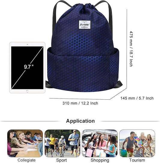 XEYOU Drawstring Sports Backpack Lightweight Gym Yoga Sackpack Shoulder Rucksack Casual Outdoor Daypack for Women and Men