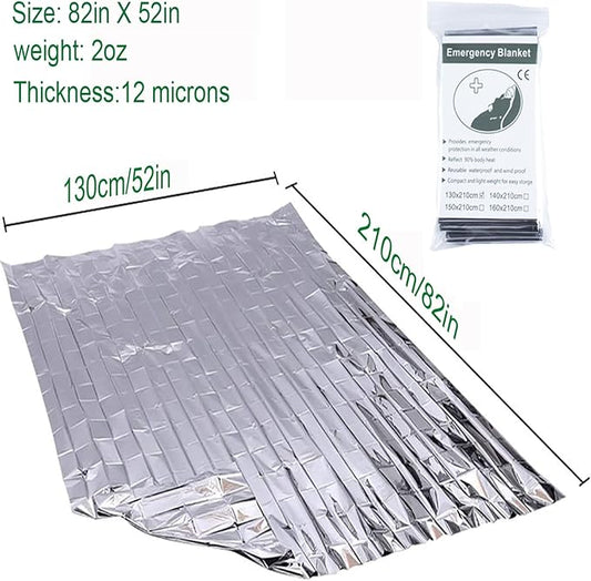 Emergency Mylar Thermal Blankets, Designed for Outdoors, Survival Reflective Thermal First Aid Foil Blanket