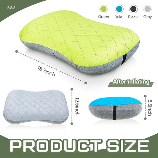 Suzile 4 Pcs Camping Pillows with Removable Cover Sleeping Lightweight Inflatable Pillows Washable Backpacking Pillow with 4 Pcs Carry Bags for Neck Lumbar Support Camping Hiking Backpacking Travel