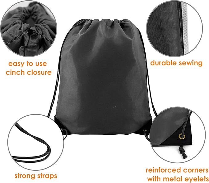 BeeGreen Drawstring Backpack Bags 20,30,50 Packs Reflective String Bags for Gym Sport Trip Cinch Sack DIY for Women Men