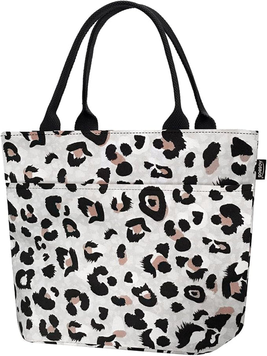 Aosbos Leopard Lunch Bag Women Lunch Bags for Adult Lunch Box for Women Leakproof Insulated Lunch Box Lunch Tote Bag Lunch Cooler Bags, Loncheras Para Mujer, Leopard Print