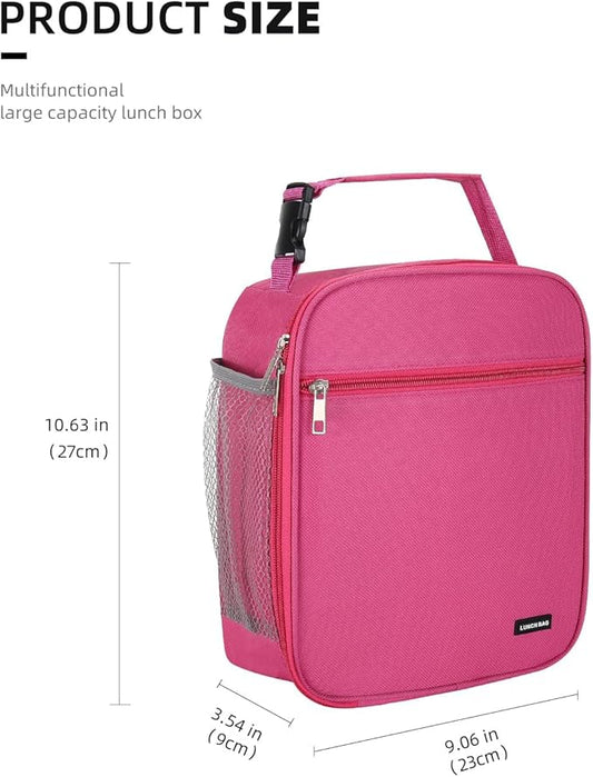 Lunch box Lunch bag for men women Insulated Lunchbox Lunch bags for Work Picnic Travel (Rosy)
