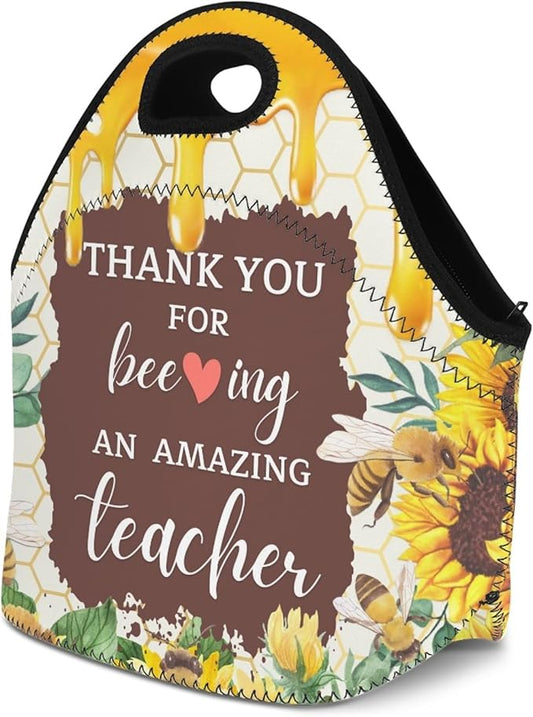 Neoprene Lunch Bags Thermal Insulated Lunch Tote Bag Reusable Washable Neoprene Picnic Bag for Women Men