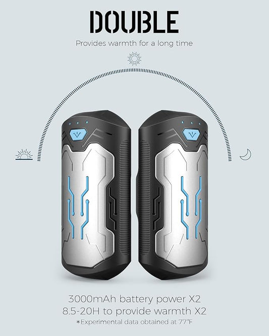 Hand Warmers Rechargeable 2 Pack, ROFWIZ 6000mAh Electric Portable Pocket Heater, are Great Warm Gifts for Women, Men, Heat Therapy, Raynauds, Outdoors, Hunting, Golf, Camping Gear