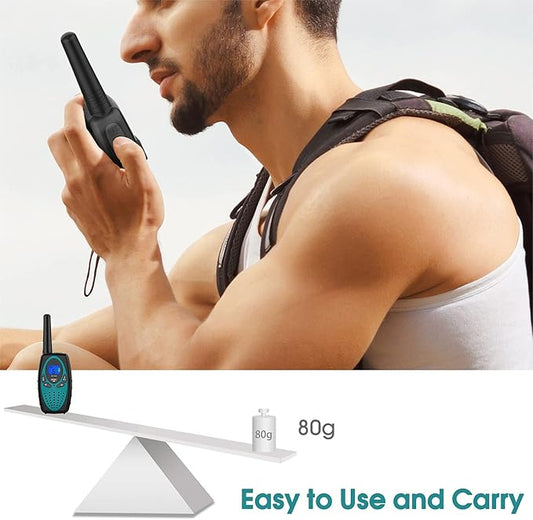 Walkie Talkies Long Range, M880 FRS Two Way Radio for Adults with LCD Screen/Resistance Wakie-Talkies with Noise Cancelling for Men Women Outdoor Cruise Ship (Blue Red YellowGreen)