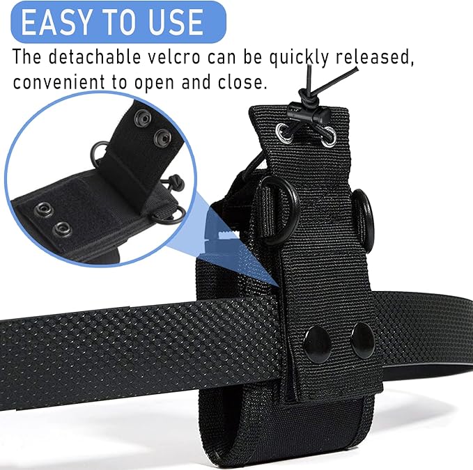 Radio Holster, 2 Pack Radio Pouch for Vest, Radio Holder for Duty Belt, Multi Tactical Radio Pouch for Two Way Walkie Talkies Outdoor Sports Adjustable Storage