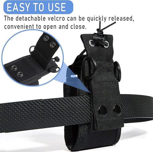 Radio Holster, 2 Pack Radio Pouch for Vest, Radio Holder for Duty Belt, Multi Tactical Radio Pouch for Two Way Walkie Talkies Outdoor Sports Adjustable Storage