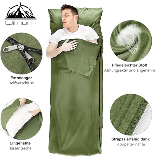 Sleeping Bag Liner,Travel Sheets & Adult Sleep Sack for Backpacking,Hotels & Hostels,Lightweight Single Camping Sleeping Bag Liners for Travel