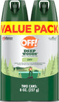 OFF! Deep Woods Insect Repellent Aerosol, Dry, Non-Greasy Formula, Bug Spray with Long Lasting Protection from Mosquitoes, 4 Oz, 2 Count