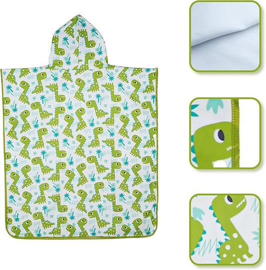 YINHANG Kids Changing Poncho Swim Robe for Girls Boys, Quick Dry Microfiber Hooded Beach Bath Towel Pool Surf Poncho for Swimming, Surfing, Travelling, Camping
