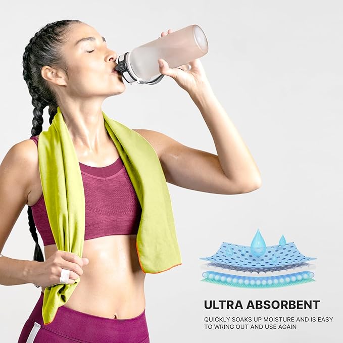 Microfiber Towel 60” by 36” for Camping, Yoga, Gym, Travel - Highly Absorbent Cleaning Cloth, Quick Drying Lightweight Material - Lint Free, Scratch Free Towels Washable and Reusable