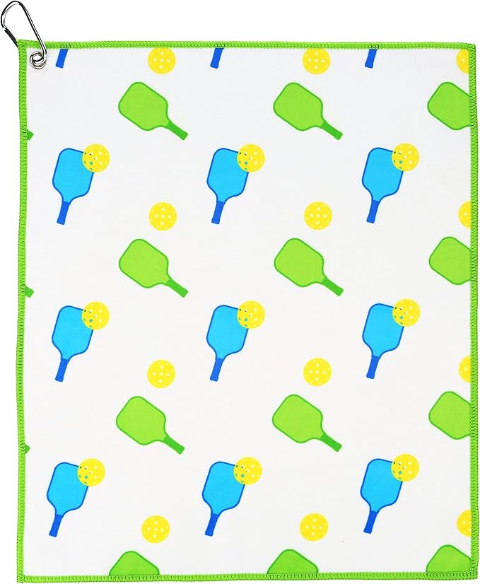 Millie Rose Pickleball Towels in Fashionable Prints - Cute 15x17 inch Microfiber & Cotton Athletic Towels with Carabiner Clip - Pickleball Accessories, Pickleball Gifts (Pickleball is Life)