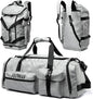 Gym Bag Training Duffel Bag Foldable Travel Duffel Bag, Lightweight Weekend Backpack With Shoe Compartment, Waterproof Duffel Backpack Sports Bag Grey