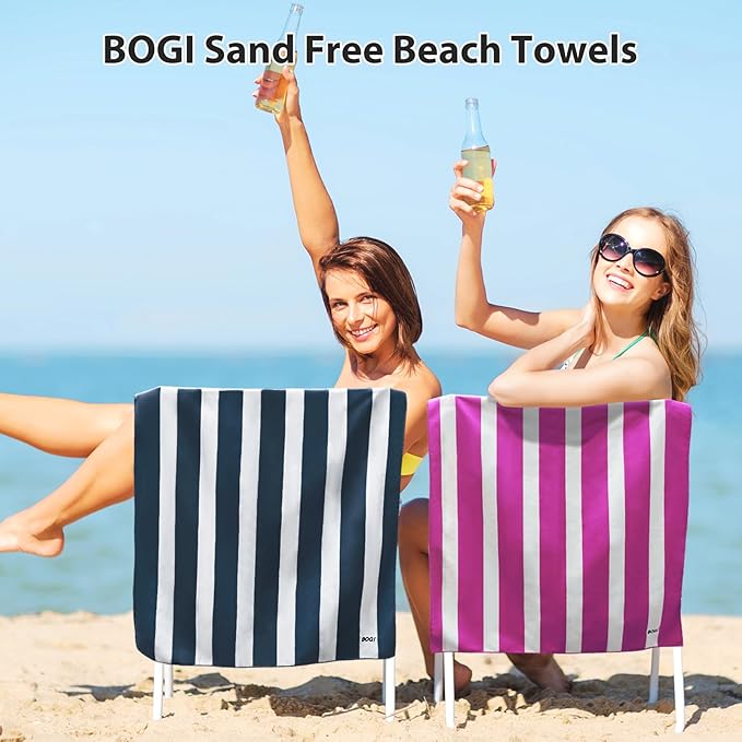 BOGI Microfiber Beach Towel Set,Quick Dry Beach Towel-(Size:L,XL)-Lightweight Absorbent Oversized Travel Towel,Sand Proof Compact Pool Towels for Travel Bath Beach Swim Gym Yoga