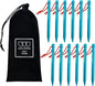 Gold Armour Tent Stakes - 12 Pack Heavy Duty, Lightweight, Camping Stakes Pegs for Outdoor Tent and Tarp, Essential Camping Gear Equipment Accessories (Blue)