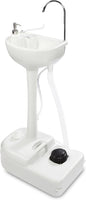 Hike Crew Portable Outdoor Foot Pump Camping Sink – Collapsible Hand Wash Basin w/ 5 Gallon (19L) Water Tank, Wheels, Soap Dispenser, Gooseneck Faucet & Towel Holder – for RV, Travel, Worksite