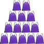 Drawstring Bags Bulk 14 Pcs Drawstring Backpack Bulk Cinch Bag Sackpack for Men Women Gym (Purple)
