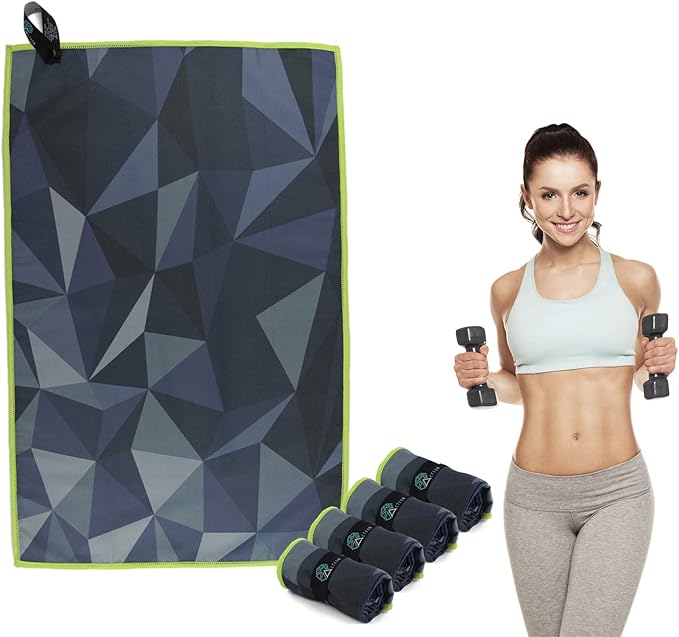 Acteon Quick Dry Microfiber Gym Towel, 4 Pack Odor-Free, Super Absorbent Workout Towels, Body Sweat