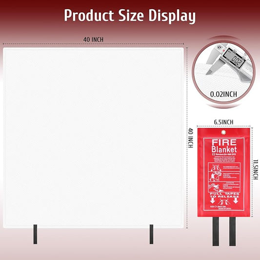 40" x 40" Emergency Fire Blanket, Fire Extinguishing Blanket, Flame Retardant Blanket for Home, Kitchen, Camping, BBQ, Car, Gas Station, School, Office, Warehouse, Fireplace Fire Blanket (1 Pack)