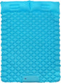 VINTEAM Double Sleeping Pad with Pillow Hand or Foot Self Inflating Camping Mat Durable 40D Nylon Camping Air Mattress Ultralight 2 Person Camping Sleeping Pad or Tent Hiking Camp Travel (Blue)