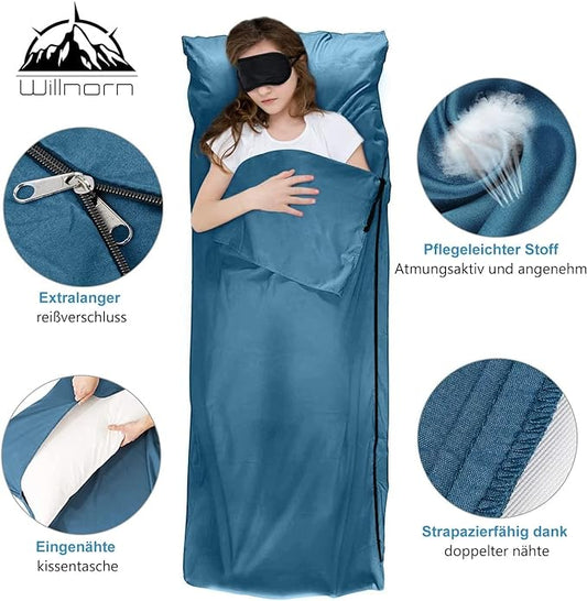 Sleeping Bag Liner,Travel Sheets & Adult Sleep Sack for Backpacking,Hotels & Hostels,Lightweight Single Camping Sleeping Bag Liners for Travel