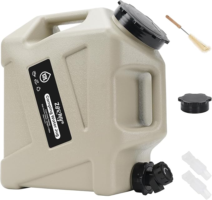 ZORMY 3.2 Gallon Camping Water Container with Spigot, Camping Water Jug, Portable Water Storage Container, BPA Free Large Emergency Water Storage for Camping, Vehicle, Car, Outdoor Hiking, Picnic