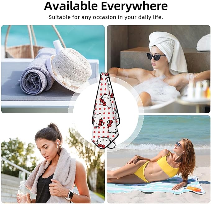 Microfiber Lightweight Beach Towel，Sand Free Beach Towel Super Lightweight Towels，Sand Free, Compact, Absorbent 27 ""x55 for Swimming Pool, Camping, Picnic, Yoga Gym Sports, Black, nqsb-3267