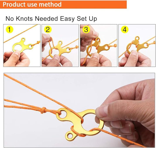 onewind Aluminum Alloy Guyline Cord Adjuster Tent Tensioners Rope Adjuster for Tent Hiking Camping 10Pack