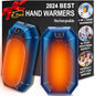 2 Pack 𝐇𝐚𝐧𝐝 𝐖𝐚𝐫𝐦𝐞𝐫𝐬 Rechargeable,Portable Electric Hand Warmers Reusable,USB Handwarmers,Outdoor/Indoor/Working/Studying/Camping/Hunting/Golf/Pain Relief/Game/Warm Gifts for Men Women Kids