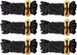 6 Pack 4mm Outdoor Guy Lines Tent Cords Reflective Canopy Wind Rope Lightweight Camping Rope with Aluminum Guylines Adjuster for Tent Tarp, Canopy Shelter, Camping, Hiking, Backpacking (Black)