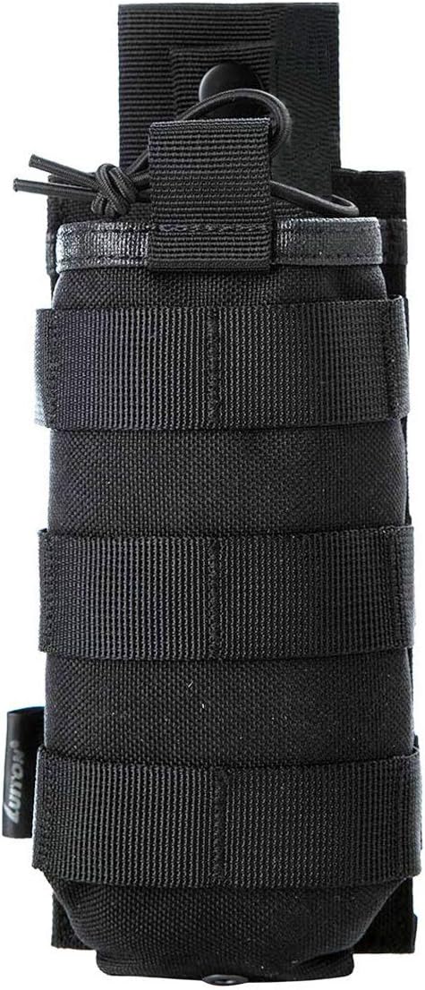 Tactical Universal Radio Holster/Radio Pouch Holder Case Bag Military Molle Radio Case for Pofung Motorola Midland CB Walkie Talkies Compatible with 5.11 Bags (Black) by LUITON