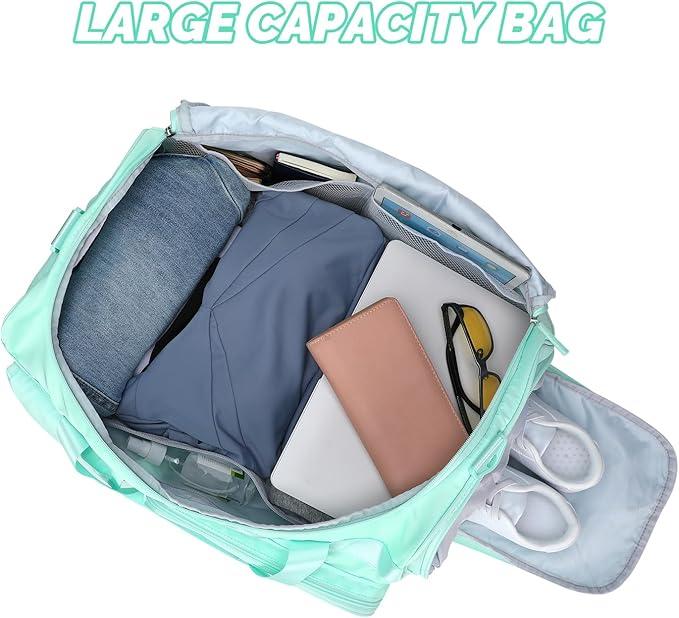 MAXTOP Gym Bag for Women Men Travel Duffle Bag Large Capacity Carry On Weekender Overnight Bag With Shoe Compartment Gym Tote Dry Wet Separation Duffel Bag for Travel
