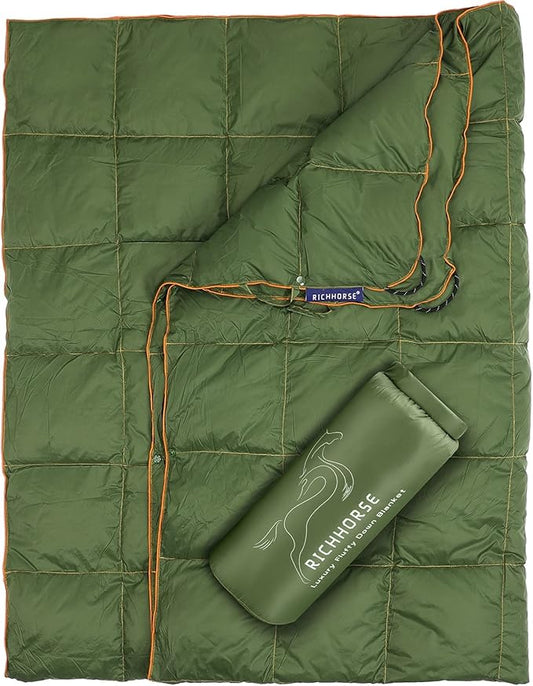 Down Blanket Camping Quilt - Lightweight, Packable, Puffy, Wearable, Water Resistant, Backpacking Quilt for Outdoor Camping, Travel and Hiking