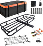 MeeFar Hitch Mount Cargo Carrier Basket 53" x19" x 5"+Waterproof Cargo Bag (51" x17"x 18"),Hauling Weight Capacity of 500 Lbs fit on 2 Inch Receiver with Hitch Stabilizer,Net and Straps