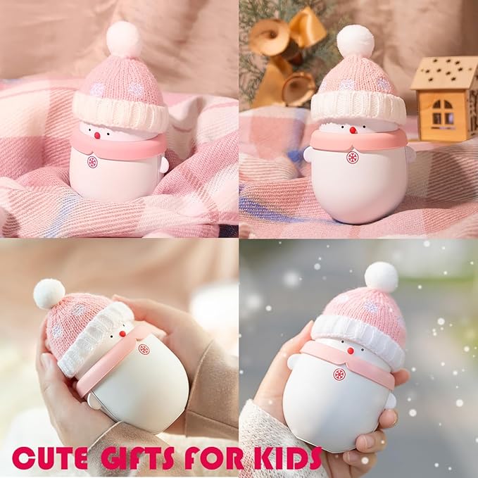 Rechargeable Hand Warmers ，Snowman Electric Hand Warmer 6000mAh Powerbank Reusable Handwarmers - Portable USB Hand Warmer for Christmas Outdoor Camping - Warm Gift for Men Women and Kids