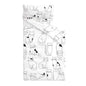 Wake In Cloud - Toddler Nap Mat with Pillow and Blanket, 100% Cotton Fabric, for Kids Boys Girls in Daycare Kindergarten Preschool, Roll Up Sleeping Bag, Black White Cats, Extra Long