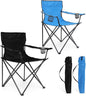 Foldable Camping Chair Set of 2, HaSteeL Folding Camp Chairs & Carrying Bags for Adults, Portable for Lawn, Outdoors, Fishing, Hiking, Travel, Picnic, Beach, Oversized & Supports 275lbs (Black & Blue)