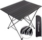 Camping Table Folding Portable Camp Side Table Aluminum Lightweight Carry Bag Beach Outdoor Hiking Picnics BBQ Cooking Dining Kitchen Black Large
