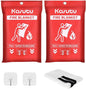 2 Pack Emergency Fire Blanket, 40"x40" Fiberglass Fire Suppression Blanket, Flame Prevention Supplies for Home Kitchen Office Car Camping Grill