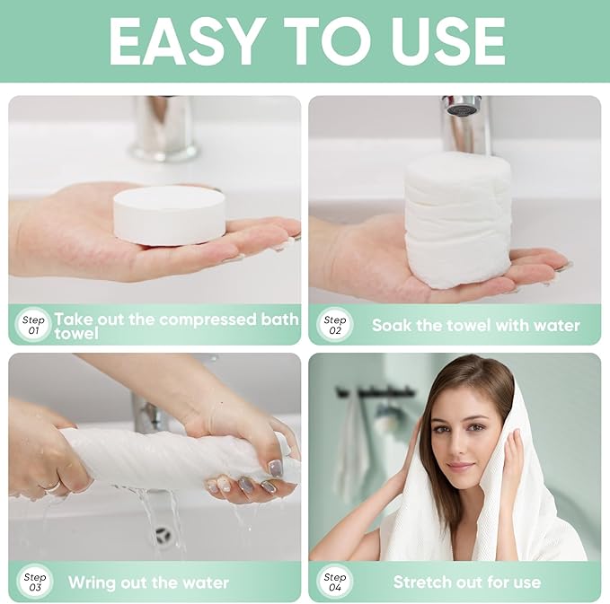 Disposable Compressed Towel Pure Cotton 23in×39in Applicable Tofor Swimming Hotel Camping Sports Hiking Beach Vacation Outdoor（10PCS）