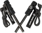 Swiss Safe 5-in-1 Fire Starter with Compass, Paracord and Whistle (2-Pack) for Emergency Survival Kits, Camping, Hiking, All-Weather Magnesium Ferro Rod