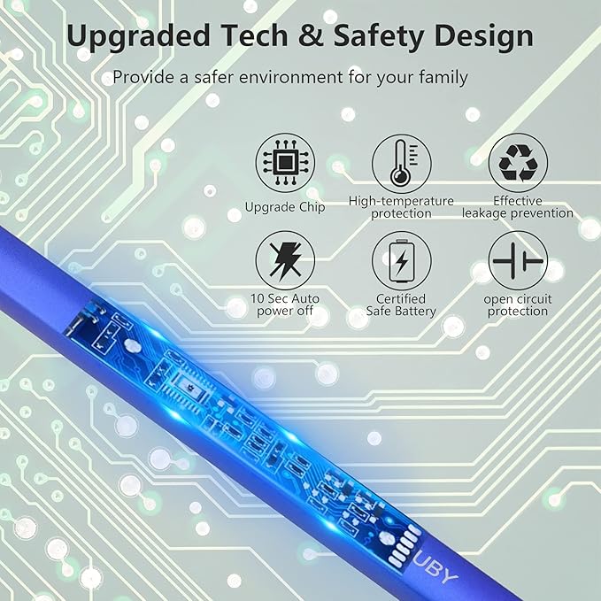 MEIRUBY Lighter Electric Candle Lighter Long Electronic Rechargeable USB Lighter Arc Windproof Flameless Lighters for Candle Camping BBQ Birthday Women's Day Gifts for Women Mom Wife Men, Blue