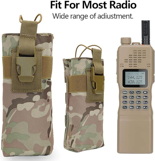 AR-152 Radio Pouch Tactical Radio Holder Radio Case Molle Radio Bag Nylon for GPS Phone AR-152 UV-5R 3800mAh Two Way Radio Walkie Talkies