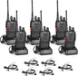 TIDRADIO TD-V2 Walkie Talkies for Adults Long Range, Rechargeable Two Way Radios with Secret Service Earpiece, 16CH Portable Durable Flashlight VOX Walky Talky(Black, 6 Pack)