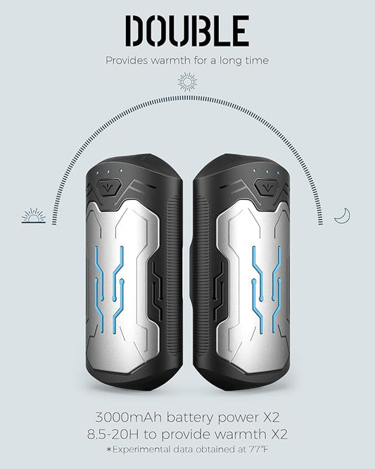 Hand Warmers Rechargeable 2 Pack, ROFWIZ 6000mAh Electric Portable Pocket Heater, are Great Warm Gifts for Women, Men, Heat Therapy, Raynauds, Outdoors, Hunting, Golf, Camping Gear
