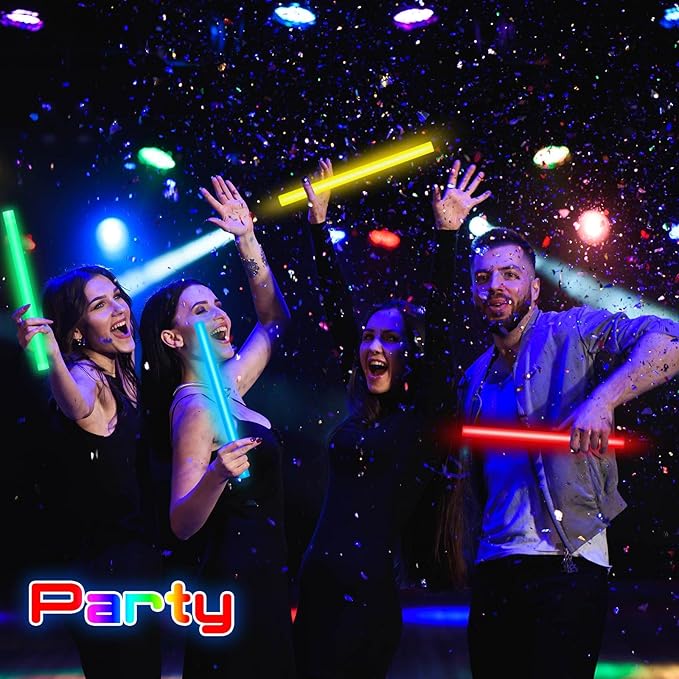Lewtemi 5 Pcs Large Glow Sticks, 14 Inch Jumbo Light up Sticks Holiday Colorful Sticks Emergency Glow in The Dark Party Supplies for Camping, Halloween, New Year