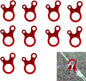 Pack of 10 Aluminum Guyline Wind Rope Buckle Cord Adjuster for Tent Camping Hiking Backpacking Outdoor Activity, Red