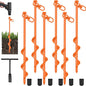Reginary 6 Pcs Ground Anchors Screw in Tent Stakes Heavy Duty Trampoline Anchors High Wind for Camping Canopy Carport Sheds Beach Sand Stakes Metal Swing Set (Orange)