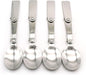 TEMO 4 pc Stainless Steel Three Folding Camping Spoon Dish Washer Safe, 2.25 Inch Folding Length