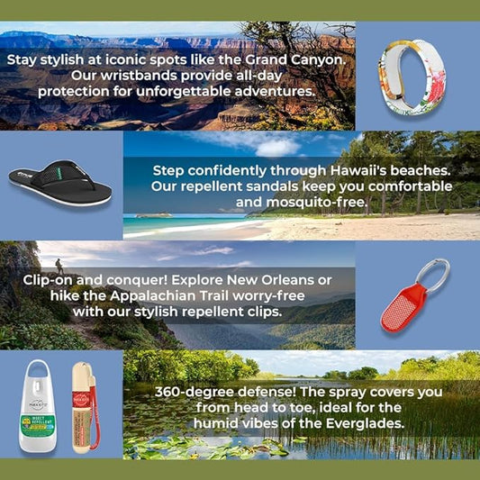 PARA'KITO Mosquito Repellent Bracelets + Refill Pellets Bundle | w/Peppermint Oil, Essential Oils | Hiking & Camping Accessories | Paraben Free, DEET Free - 2 Wristbands & 2 Refills (Fuchsia + Inka)